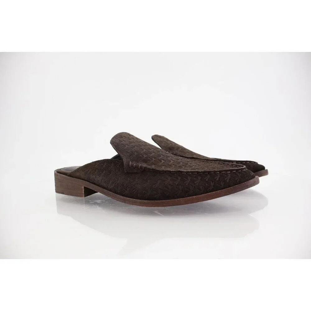 Free People Dark Brown Leather Slip-On Mules - Picture 1 of 11